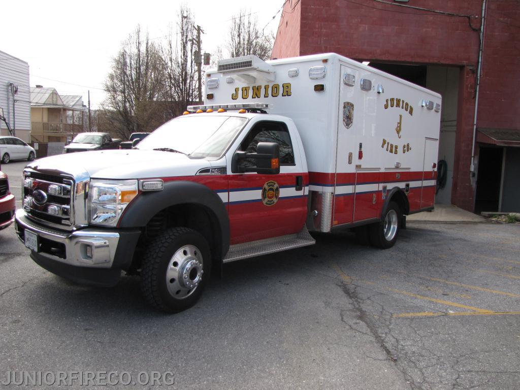 A28  2013 Ambulance. Put into Service
5/14/2014. 
Vehicle own by Junior Fire Company